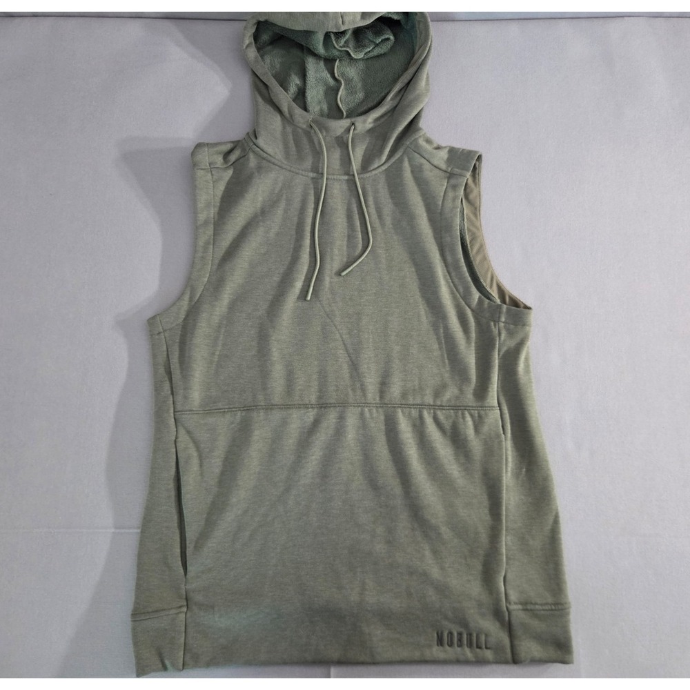 NoBull Vest Mens Medium Green Fleece Lined Soft Workout Pullover Hoodie